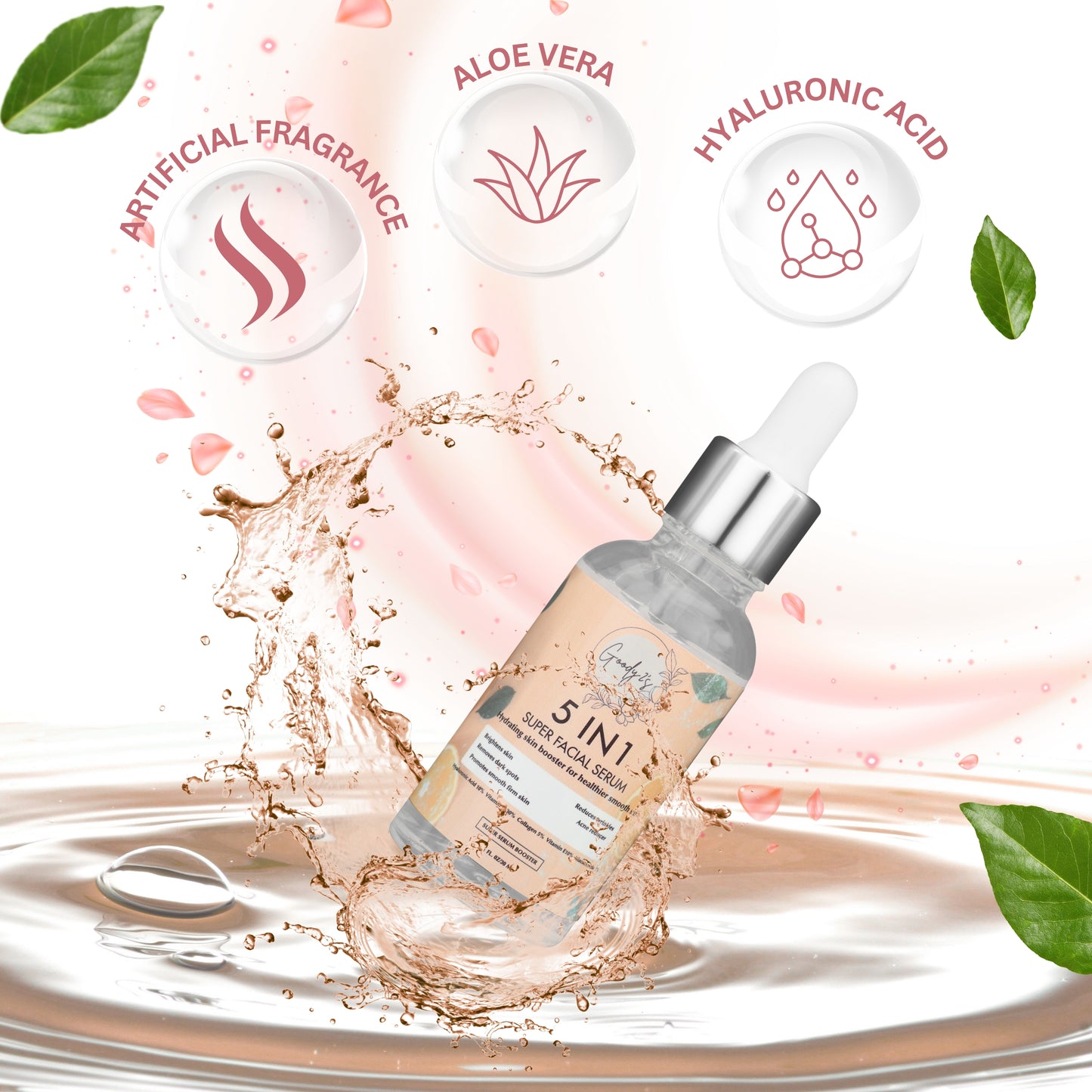 Goody 2's 5 in 1 Serum Super Facial Serum - Hydrating Skin Booster for Healthier, Smooth Skin - 1 oz