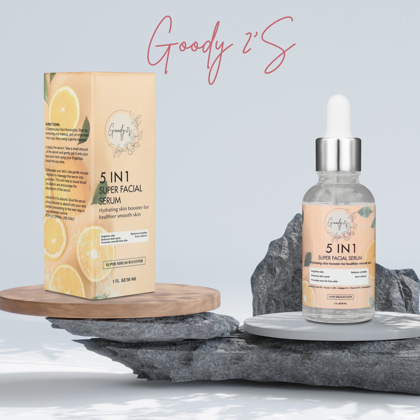 Goody 2's 5 in 1 Serum Super Facial Serum - Hydrating Skin Booster for Healthier, Smooth Skin - 1 oz