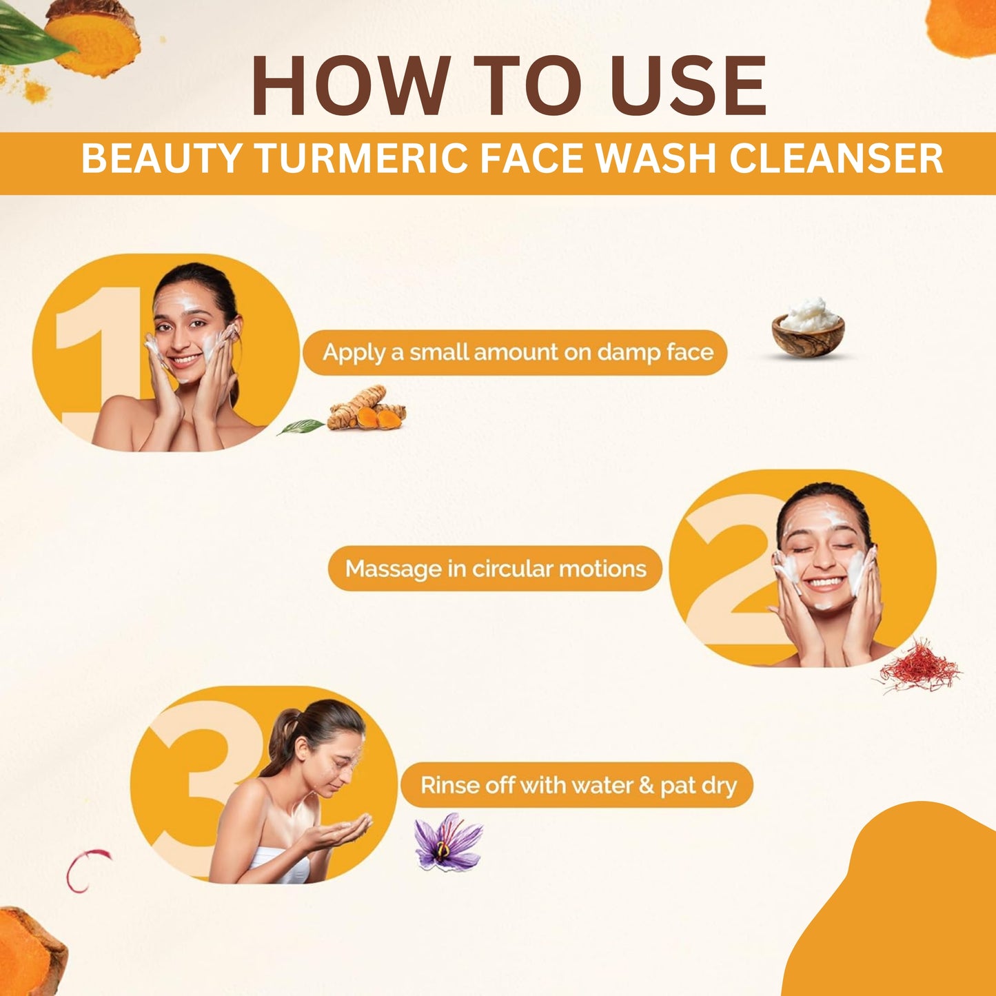 Goody 2's Beauty Turmeric Face Wash Cleanser - Gentle Face Wash for All Skin Types & Dull Skin, Acne Prone Skin, Dark Spots, and Anti-Aging