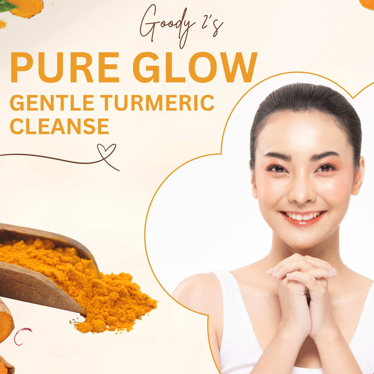 Goody 2's Beauty Turmeric Face Wash Cleanser - Gentle Face Wash for All Skin Types & Dull Skin, Acne Prone Skin, Dark Spots, and Anti-Aging