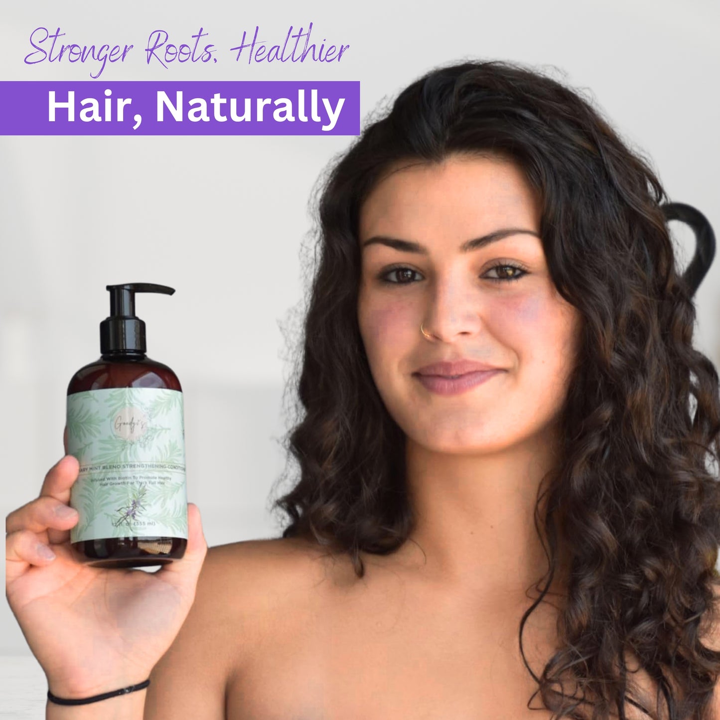 Goody 2's Natural Rosemary Mint Strengthening Conditioner Infused with Biotin to Promote Hair Growth for Thick Full Hair - 355ml