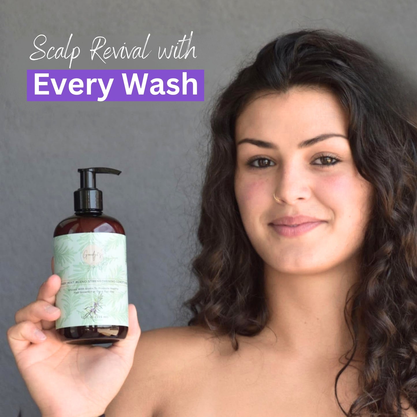Goody 2's Rosemary Mint Strengthening Shampoo Infused with Biotin for Healthy Hair Growth - 355ml