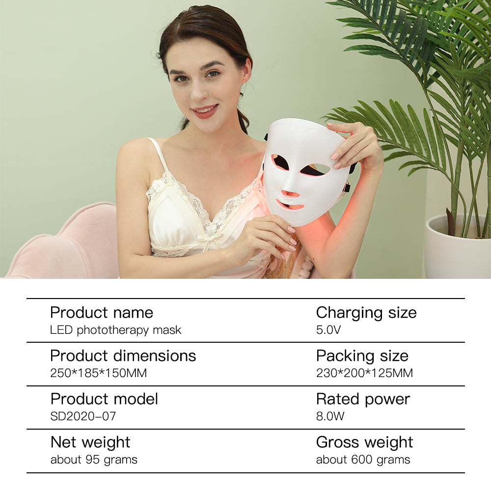 Goody 2's 7 Colors LED Phototherapy Face Mask Light Therapy for Wrinkle Acne - Photon Skin Care Beauty Mask