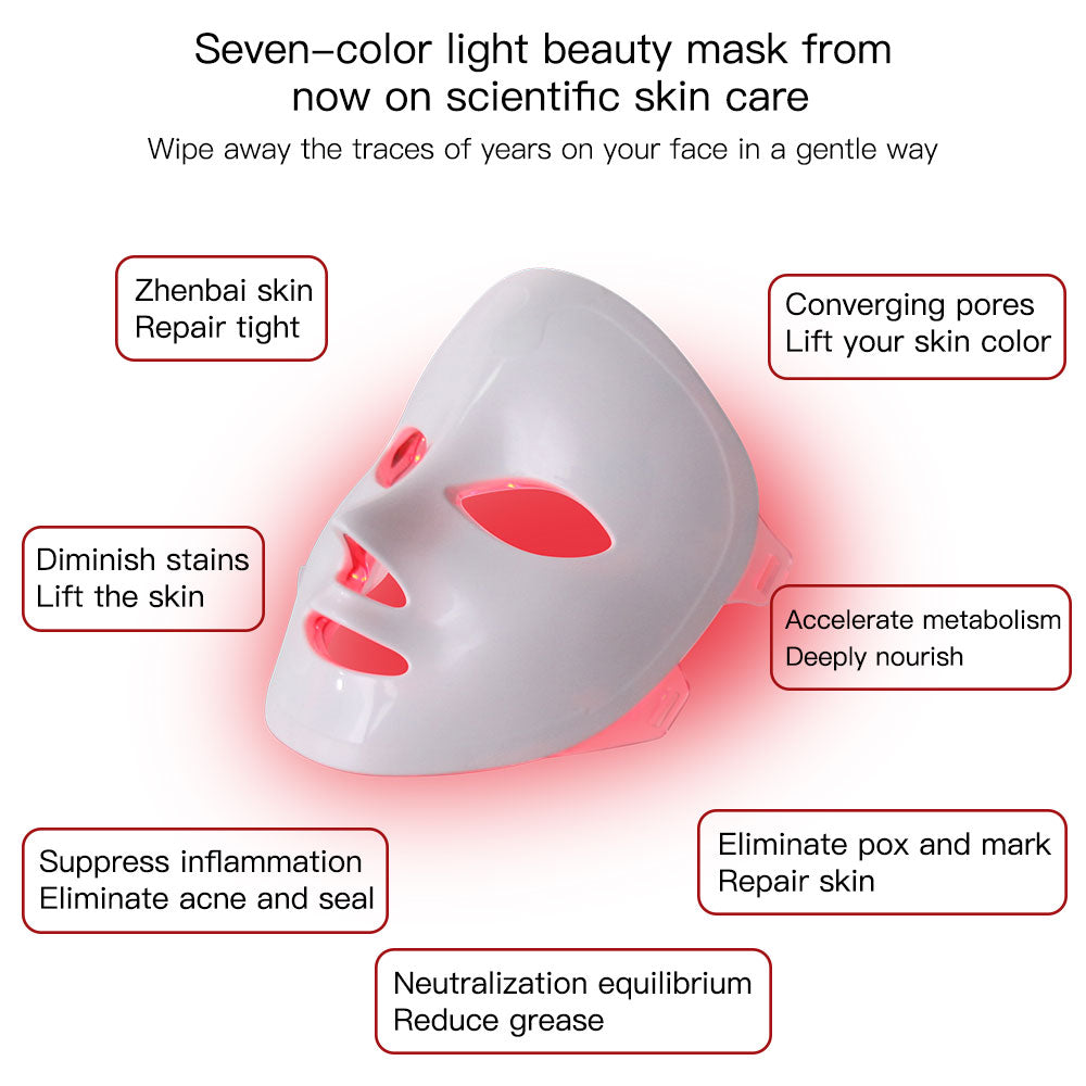 Goody 2's 7 Colors LED Phototherapy Face Mask Light Therapy for Wrinkle Acne - Photon Skin Care Beauty Mask