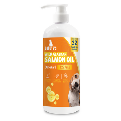 Alaskan Salmon Oil for Dogs and Cats - Healthy Skin and Coat, Fish Oil, Omega 3 EPA DHA, Liquid Food Supplement for Pets. All Natural, Supports Joint and Bone Health, Natural Allergy and Inflammation Defense, 32oz