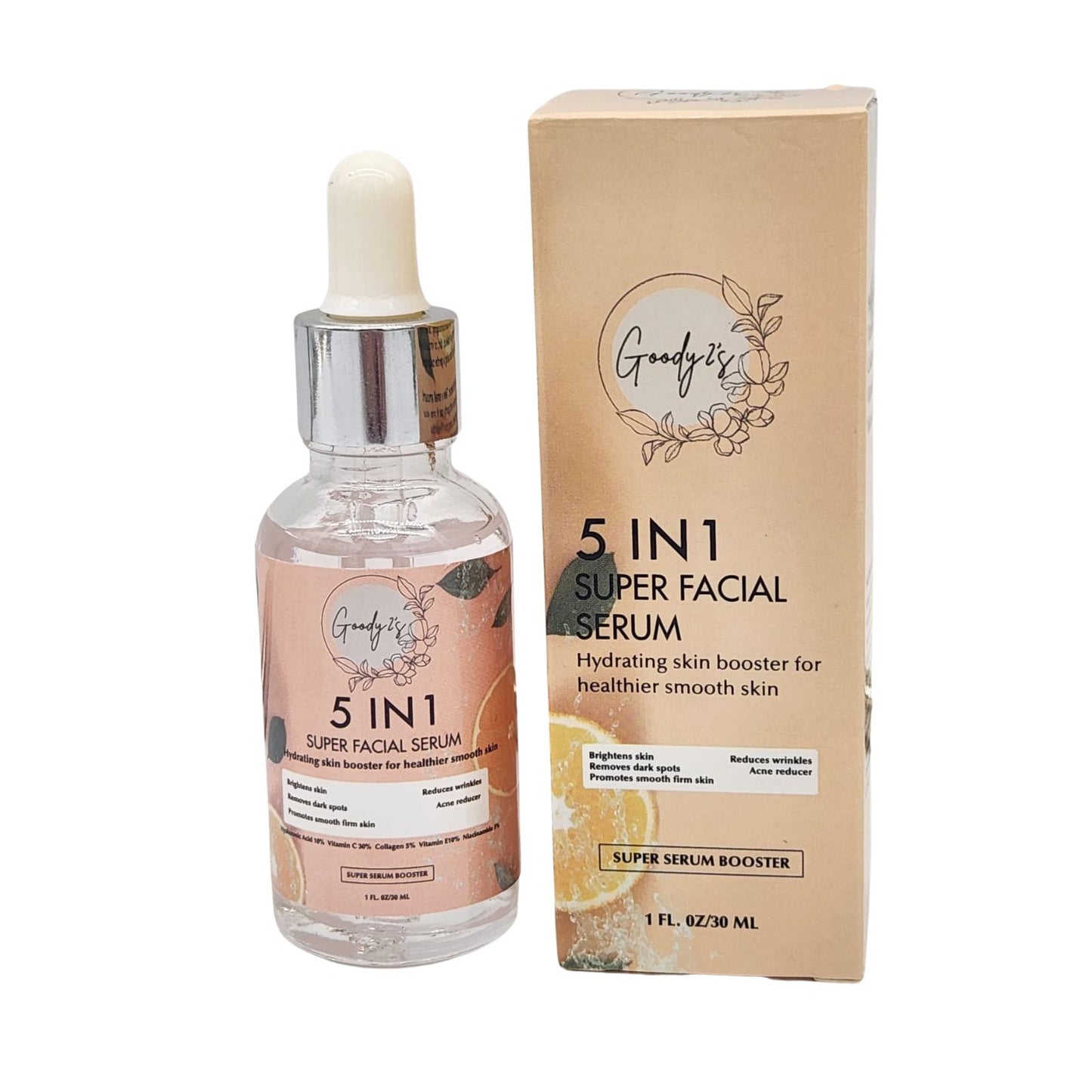 Goody 2's 5 in 1 Serum Super Facial Serum - Hydrating Skin Booster for Healthier, Smooth Skin - 1 oz