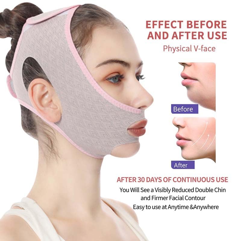 Goody 2's V-Line Face Lifting Tape - Reusable Beauty Face and Chin Lift Mask for Men and Women, Soft High-Elastic Fit, Depuffing and Skin Tightening, Double Chin Strap, Sagging Skin Relief