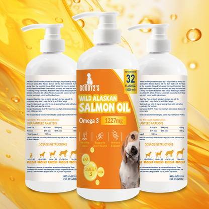 Alaskan Salmon Oil for Dogs and Cats - Healthy Skin and Coat, Fish Oil, Omega 3 EPA DHA, Liquid Food Supplement for Pets. All Natural, Supports Joint and Bone Health, Natural Allergy and Inflammation Defense, 32oz