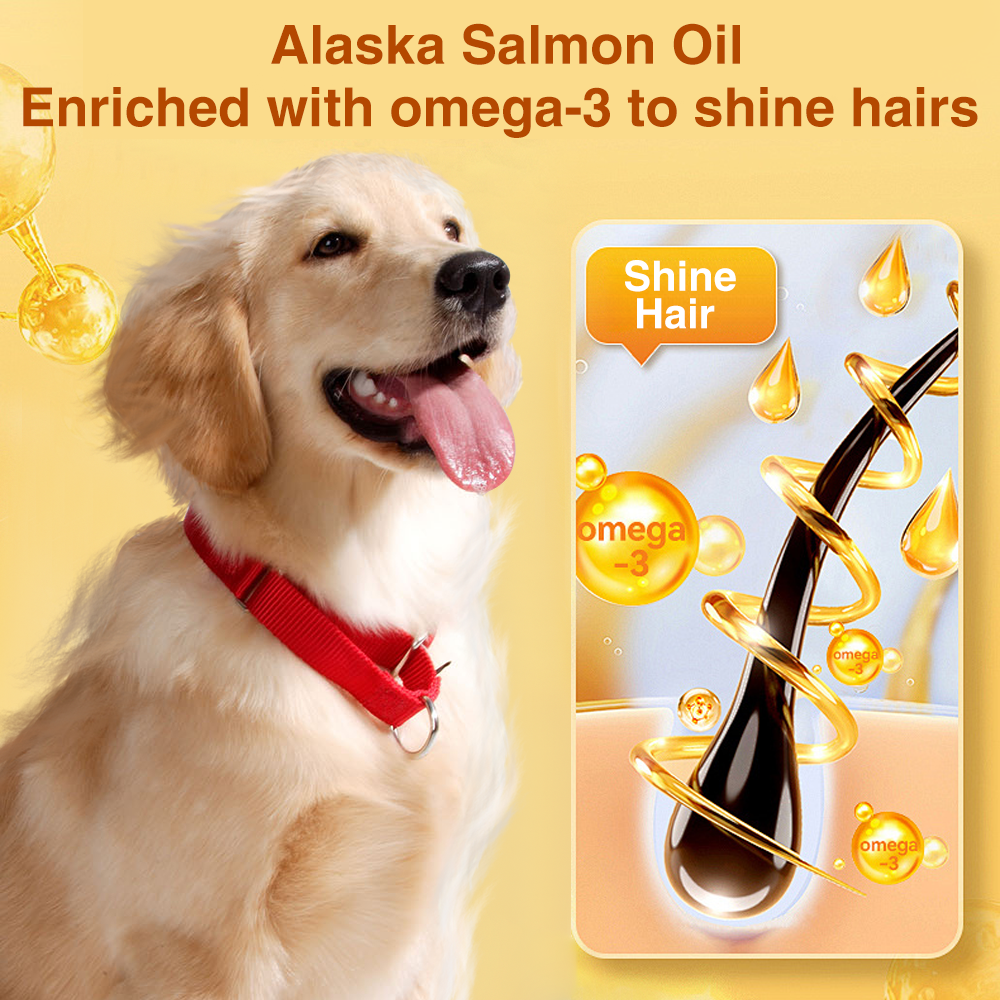 Alaskan Salmon Oil for Dogs and Cats - Healthy Skin and Coat, Fish Oil, Omega 3 EPA DHA, Liquid Food Supplement for Pets. All Natural, Supports Joint and Bone Health, Natural Allergy and Inflammation Defense, 32oz