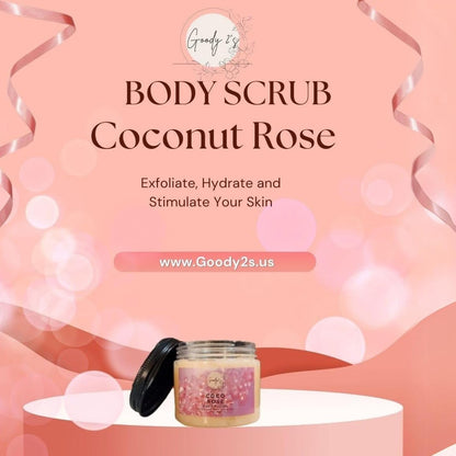 Goody 2's Coco Rose Body Polish/ Body Scrub Set - Spa Bath Scrub for Moisturizing Body, Face, Hands & Feet - Perfect for Women - 8.8 oz