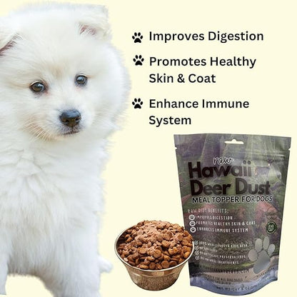 MANA OHANA Hawaii Deer Dust Meal Toppers for Dogs | Nutrient-Rich Dog Food Enhancer