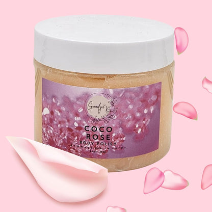 Goody 2's Coco Rose Body Polish/ Body Scrub Set - Spa Bath Scrub for Moisturizing Body, Face, Hands & Feet - Perfect for Women - 8.8 oz