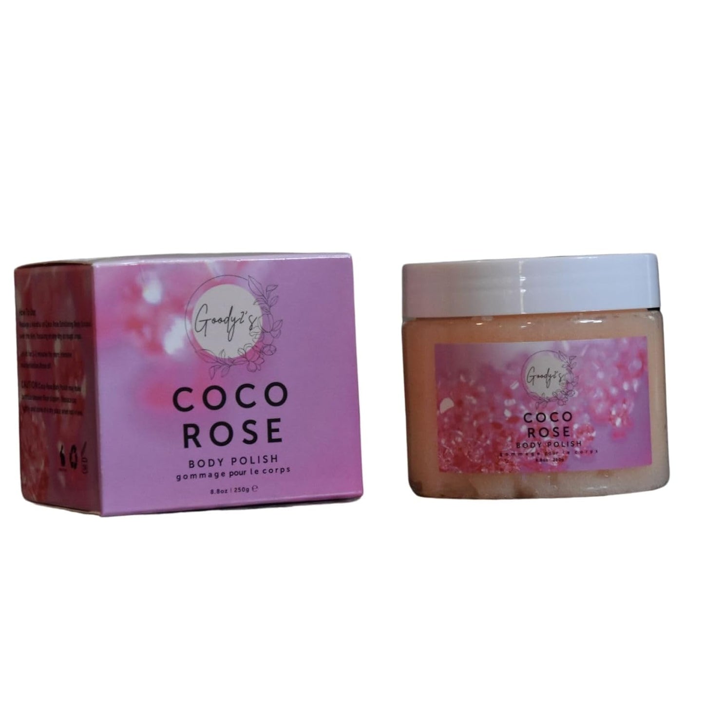 Goody 2's Coco Rose Body Polish/ Body Scrub Set - Spa Bath Scrub for Moisturizing Body, Face, Hands & Feet - Perfect for Women - 8.8 oz