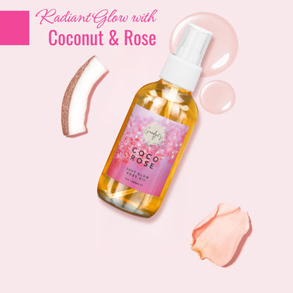 Goody 2's Coco Rose Soft Glow Body Oil - 120 ml | Hydrating with Coconut & Rose Extracts | Natural, Vegan, Cruelty-Free