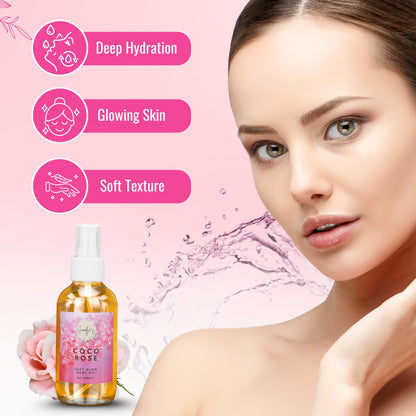 Goody 2's Coco Rose Soft Glow Body Oil - 120 ml | Hydrating with Coconut & Rose Extracts | Natural, Vegan, Cruelty-Free