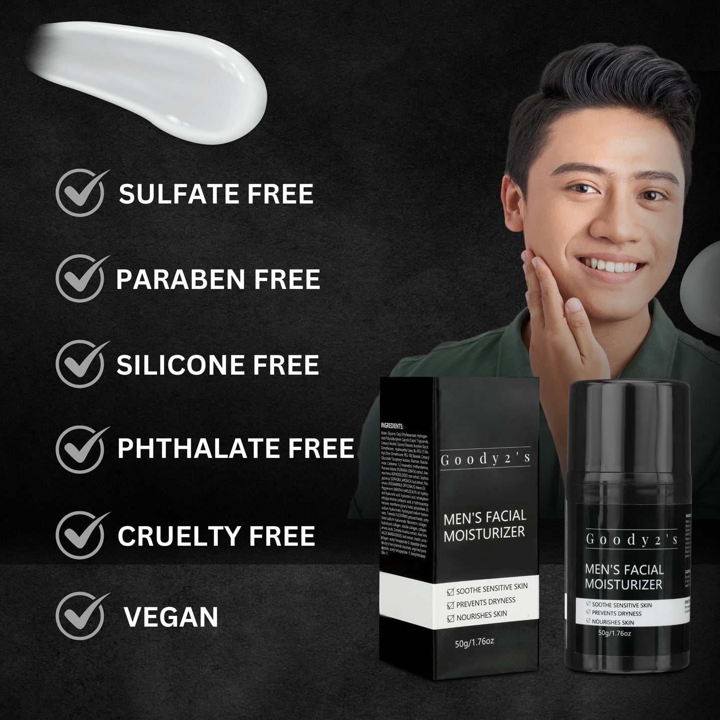 GOODY 2'S Men's Face Moisturizer with Oil Control Complex - Men's Face Lotion for Oily Skin