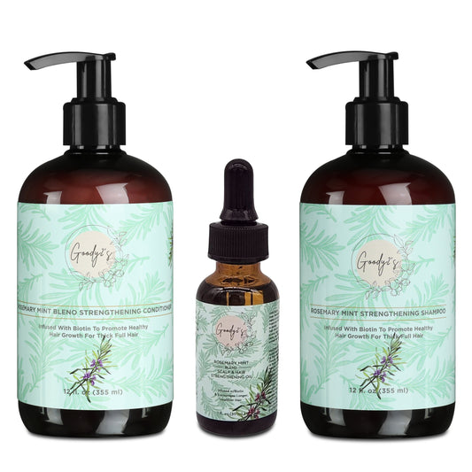 Goody 2's Rosemary Hair Care Set - Shampoo, Conditioner & Scalp Oil for Healthy, Revitalized Hair