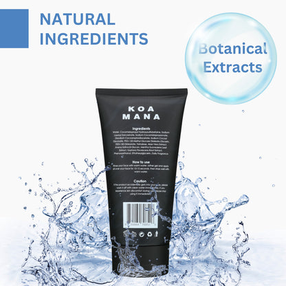 Koa Mana Foaming Face Wash for Men, 100% Organic, Pure Plant Ingredients, 180 ml