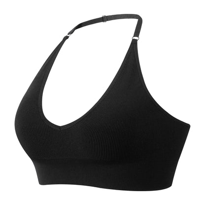 Goody 2's Cross Back Sport Bras Padded Strappy Criss Cross Cropped Bras for Yoga Workout Fitness Low Impact