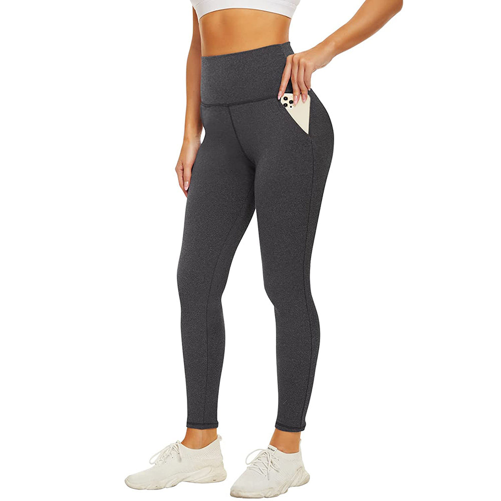 Goody 2's Thick High Waist Yoga Pants with Pockets, Tummy Control Workout Running Yoga